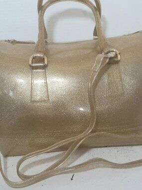MIFORINES GOLD GLITTER JELLY Handbag/Shoulder bag